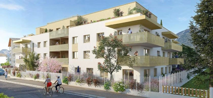 Construction de 55 logements : perspective de la façade sur rue
